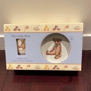 New in Box Royal Worcester Child’s Days of the Week 2 Piece Set Porringer + Mug